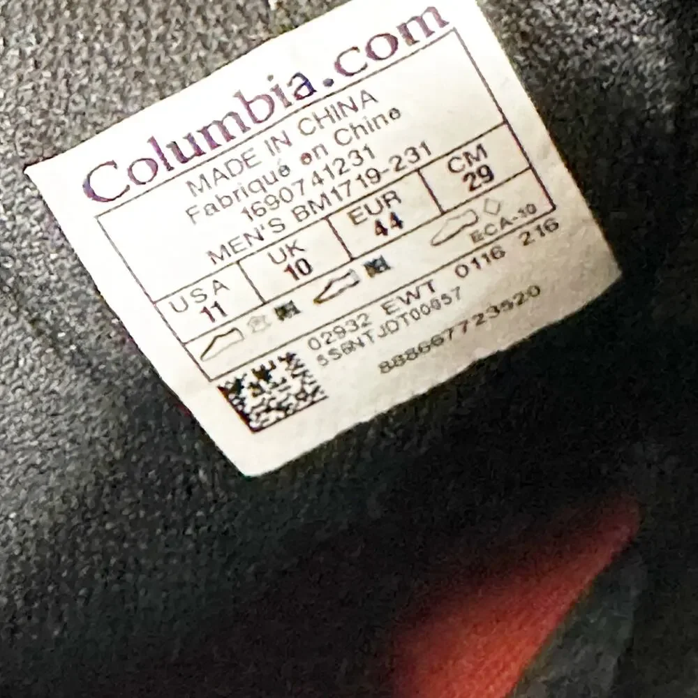 Columbia Men's Waterproof Hiking Boots Size 11 Brown Omni-Grip Trail Boots